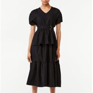 SCOOP Ruched Sleeve Belted Dress